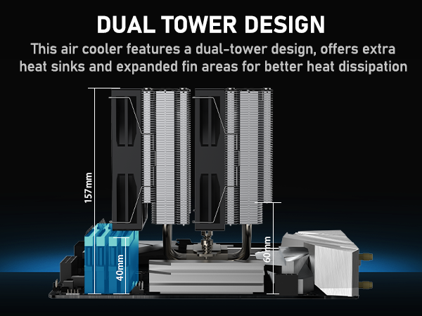 ARGB CPU Dual-Tower Air Cooler