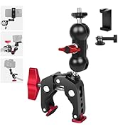 Mechrig Super Clamp with Dual Ballhead Magic Arm, Aluminum Camera Clamp Mount Kit for DSLR Action...