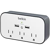 Belkin Wall Surge Protector - 3 Outlet w/ 2 USB Ports Mount with Premium Protection Against Surge...