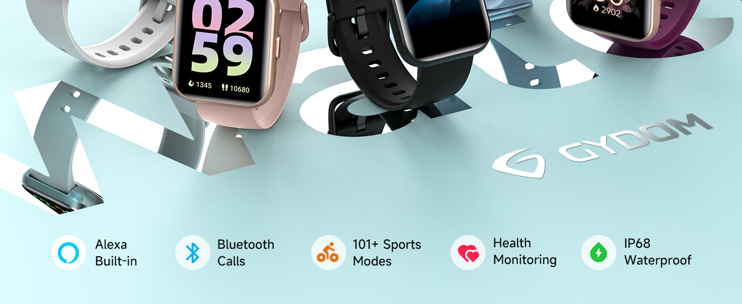 Gydom Smart Watches for Men Women Android &amp;amp;amp; iPhone, 1.8&amp;amp;#39;&amp;amp;#39; Alexa Built-in Smartwatch