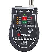 Triplett CTX200 Pocket CAT LAN Tester for RJ45, CAT 5/6, and Coax Cables with Instant Pass/Fail R...