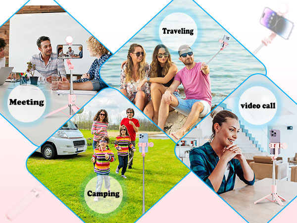 selfie stick with remote and led light