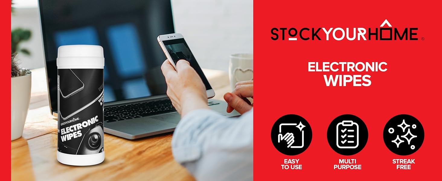 screen cleaning wipes, electronics cleaning wipes, streak free wipes, keyboard wipes