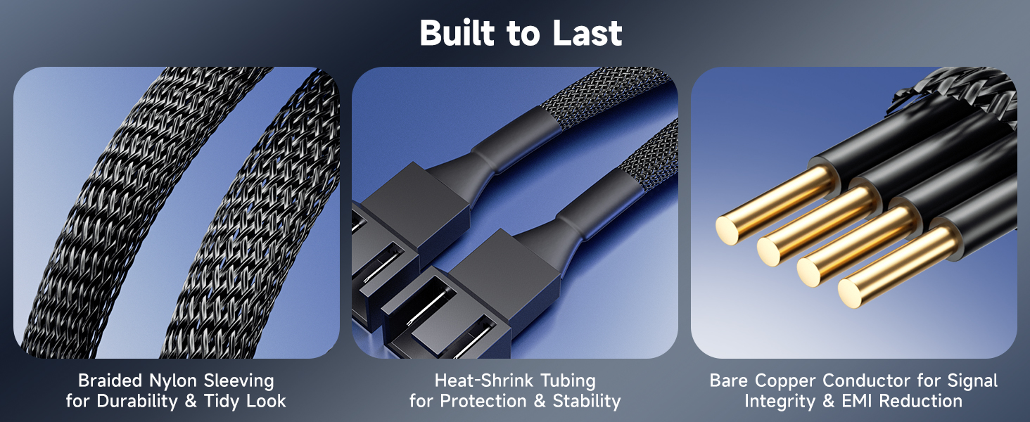 3 Way 4 Pin PWM Fan Splitter Cable