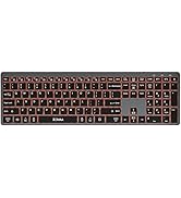 JOMAA Dual Mode Wireless Keyboard, 2.4G Bluetooth 3 Devices Switch, Quiet Scissor Switch Keys, Ba...