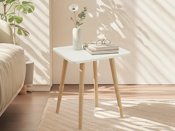 short side table;end table;white side table