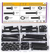 80Pcs m8 x 1.25 Bolt Metric Nuts and Bolts Assortment 30mm, 40mm, 50mm, 60mm, 70mm, 20 Sets Black...