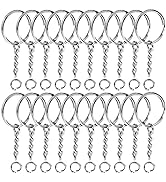 20pcs Key Chain Rings Teenitor Keychain Rings 1 Inch Key Ring with Chain and Open Jump Rings, Key...