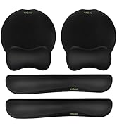 VAGAU Premium Keyboard Wrist Rest and Mouse Pad Wrist Support, Ergonomic Memory Foam Set for Offi...