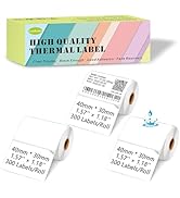 [300 Labels/Roll x 3] 40mm x 30mm Thermal Labels, 1.57''x1.18'' Label Maker Tape Refill, Weatherp...
