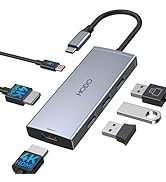 Docking Station to Dual HDMI Monitors Adapter, USB C Hub Dual HDMI Monitors for Laptops, USB C Ad...