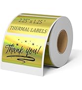 BESTIKER 2.25 x 1.25 Inch Holographic Thermal Sticker Labels Gold, 500pcs Printable Rectangular T...