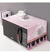 Microwave Oven Top Cover Dustproof Machine Protector Decorative Kitchen Appliance Cover - Pink Sm...