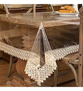 Walrus Clear Vinyl Tablecloth Protector Waterproof/Oil-Proof Plastic Square Transparent Sheet Tab...
