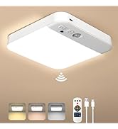 LINEWAY Rechargeable Motion Sensor Ceiling Light, Wireless Closet Light Battery Operated Ceiling ...