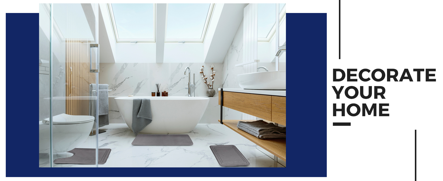 grey bathroom rug set