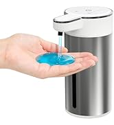 Poaoed Automatic Liquid Soap Dispenser Touchless, 304 Stainless Steel Hand Soap Dispenser, USB Re...