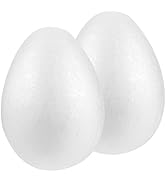 2Pcs 8 Inches White Eggs Easter Party Foam Eggs DIY Painting Solid Eggs Hand Graffiti Foam Shapes...
