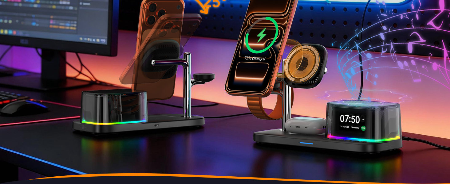 alarm clock phone charger