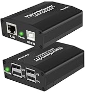 LornCeng USB 2.0 Extender up to 164ft Over Cat5e/6/7, 4 USB 2.0 Ports, USB Over Ethernet Extender...