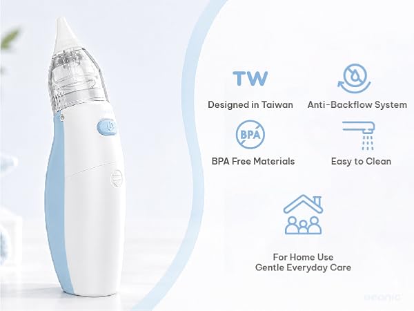 GEONIC electric nasal aspirator to clear a baby&amp;#39;s nose safely and comfortably.