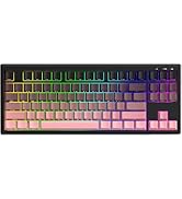 M87V2 Wireless Keyboard, Low Profile Quiet Typing Membrane Gaming Keyboard with 80% TKL Layout Si...