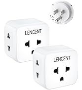 LENCENT 2 Pack EU to US Plug Adapter, European to USA Outlet Adaptor, Travel from Europe to Ameri...