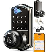 Veise VE018 Smart Knob Handle Lock - Fingerprint, App Control, Keyless Entry for Front Door and B...