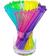hapray 100-PCS 5 Colol Plastic Swizzle Sticks, Crystal Cake Pops, Cocktail Coffee Drink Stirrers,...