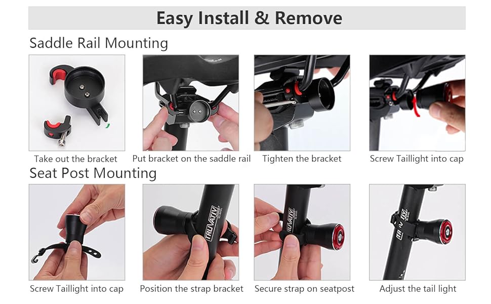 mounted seatpost attachment mounts clip saddle rail straps attachable release bracket detachable