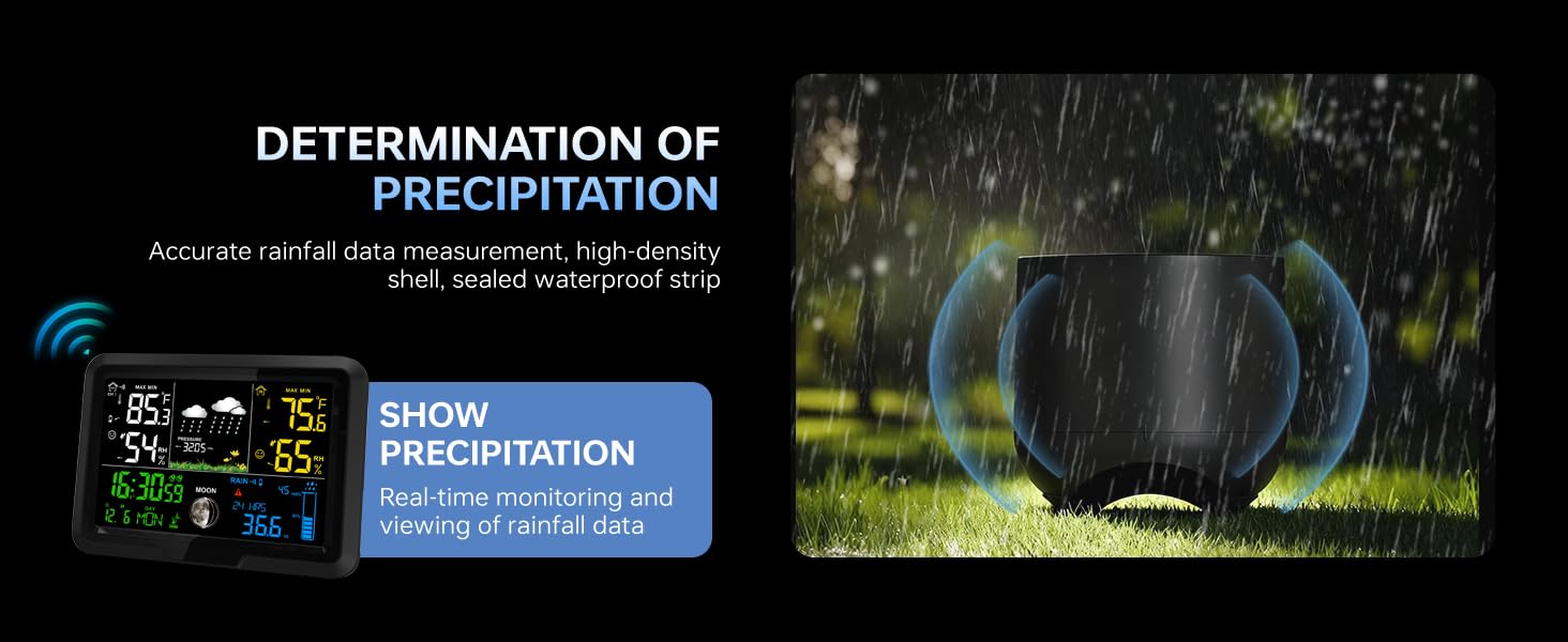 Digital Wireless Rain Gauge Outdoor,