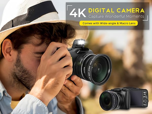 digital camera with wide anle and macro lens