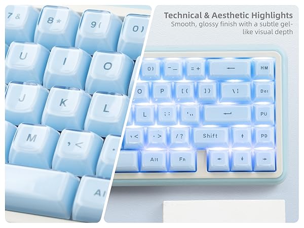 Jelly Keycaps, Mechanical Keyboard for keycaps Set, OEM Profile Clear Key Cap