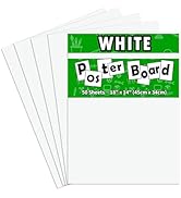 pmybupo 50Pcs White Poster Board,14x18 White Poster Paper Blank Graphic Display Board Poster Boar...