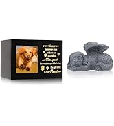 Pet Memorial Urns for Dog Ashes Box, Large Wooden Pet Dogs Urns with Dog Angel and Photo Frame, M...