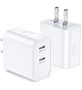 2Pack iPhone 15 Charge Block, Dual USB C Fast iPhone Charger Block, 2-Port USB-C Power Adapter Wa...