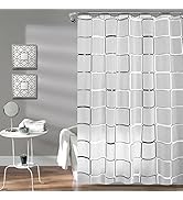 Tarklanda Shower Curtains for Bathroom,Black White Lattice Plastic Shower Curtains for Bathroom D...