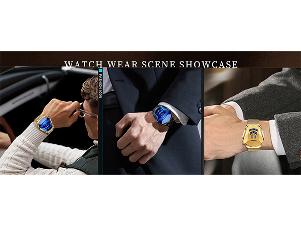 Creative Fashion Blue LED Binary Digital Watches Men's Stainless Stee