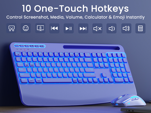 Keyboard with shortcut, multimedia keys for productivity, ideal for accountants, designers &amp; IT pros