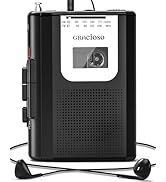 Portable Cassette Recorder Player Cassette Tape Player with AM FM Radio Compact Vintage Tape Play...