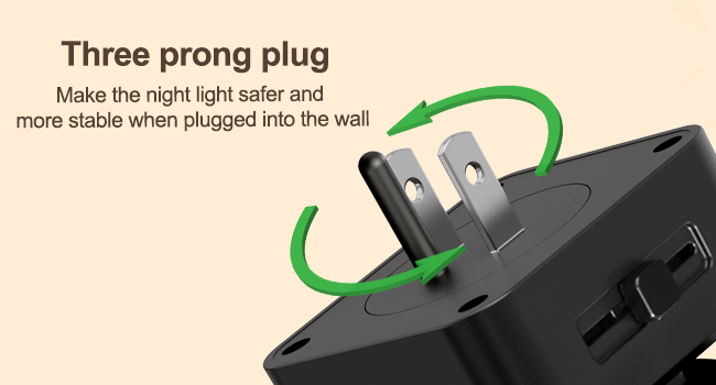 three-prong plug night lights