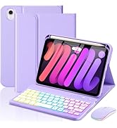 EAMPANG Case with Keyboard Mouse for iPad mini 7th(A17 Pro,2024)/6th Generation 8.3 inch,7 Color ...