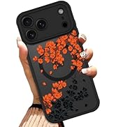 OOK Case for iPhone 17 Pro Max 6.9 Inch (Compatible with MagSafe) Orange Floral Flowers Transluce...