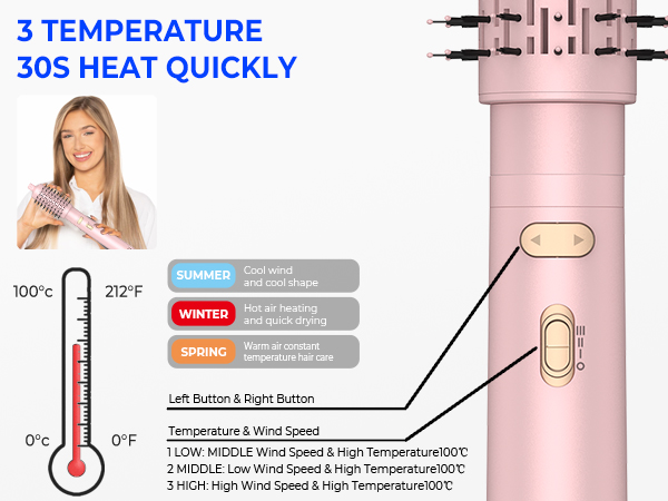 rotating hot air brush 1 inch