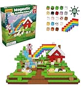 MILENTII Magnetic Building Cubes Set 200 PCS, STEM Construction Toy Blocks for Kids 3+, Farm Hous...