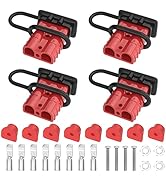 RVBOATPAT 4PCS 50Amp Battery Quick Connect/Disconnect Connector,6 to 12 Gauge Battery Cable Conne...