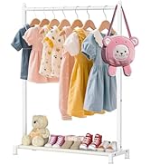Livilord Kids Clothing Rack with Bottom Storage Shelf, Metal Clothes Rack for Kids Dress Up Stora...