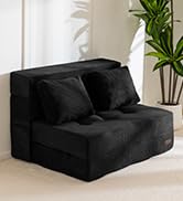MAXYOYO Convertible Sofa Bed, Fold Out Loveseat Sleeper Sofa with Pillow, 4 in 1 Tufted Folding C...