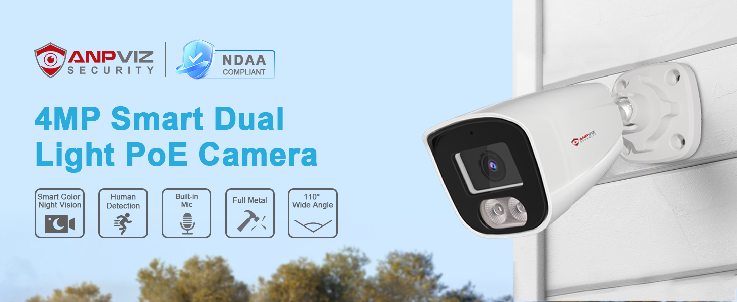 Anpviz 4MP Smart Dual Light PoE Camera