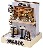 Kisoy Dollhouse Miniature with Furniture Kit, DIY 3D Wooden DIY House Kit with Dust Cover,Handmad...